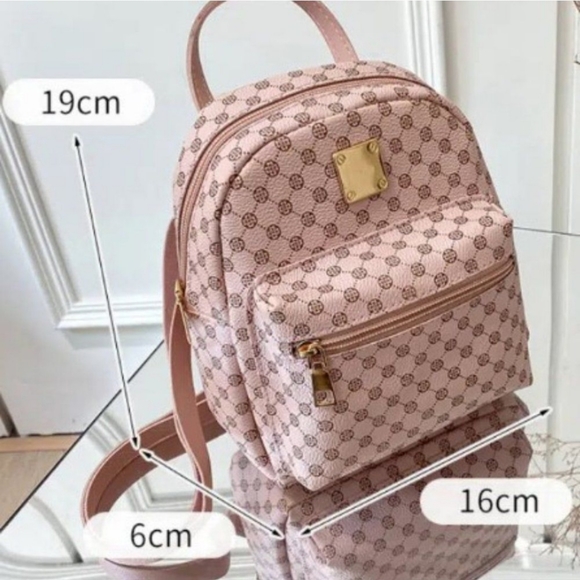 Barbiecore Pink Women’s Cute Backpack With Adjustable Strap Polka Dot Style NWT - Picture 5 of 8